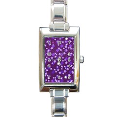 Textile Cross Pattern Square Rectangle Italian Charm Watch by Pakrebo