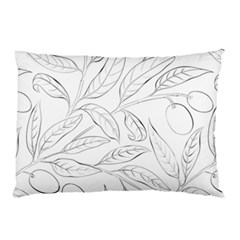 Organic Olive Leaves Pattern Hand Drawn Black And White Pillow Case (two Sides) by genx