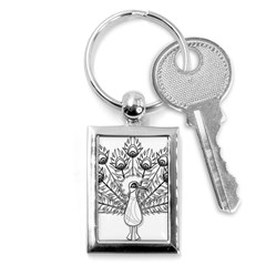 Peacock Plumage Display Bird Key Chains (rectangle)  by Pakrebo