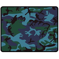 Camouflage Blue Double Sided Fleece Blanket (medium) 