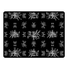 Black And White Ethnic Design Print Double Sided Fleece Blanket (small)  by dflcprintsclothing