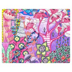 Trippy Forest Full Version Double Sided Flano Blanket (medium)  by okhismakingart