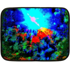 Psychedelic Spaceship Double Sided Fleece Blanket (mini) 