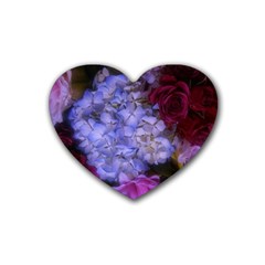 Hydrangea Arrangement Ii (blue Tint) Heart Coaster (4 Pack)  by okhismakingart