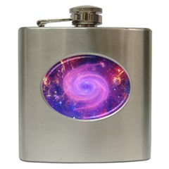 Spiral Strudel Galaxy Eddy Fractal Hip Flask (6 Oz) by Pakrebo