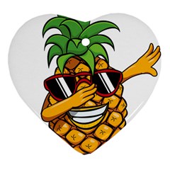 Dabbing Pineapple Sunglasses Shirt Aloha Hawaii Beach Gift Ornament (heart) by SilentSoulArts