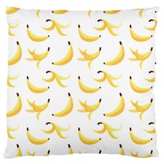 Yellow Banana And Peels Pattern With Polygon Retro Style Large Flano Cushion Case (one Side) by genx