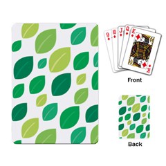 Leaves Green Modern Pattern Naive Retro Leaf Organic Playing Cards Single Design by genx