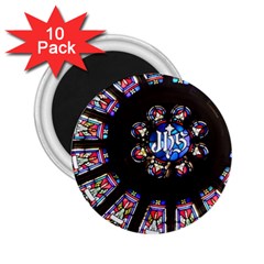 Rosette Stained Glass Window Church 2 25  Magnets (10 Pack)  by Pakrebo