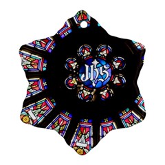 Rosette Stained Glass Window Church Ornament (snowflake)