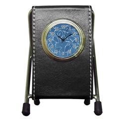 Katsushika Hokusai, Egrets From Quick Lessons In Simplified Drawing Pen Holder Desk Clock by Valentinaart