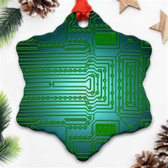 Board Conductors Circuits Snowflake Ornament (two Sides) by HermanTelo