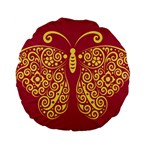 Butterfly Insect Bug Decoration Standard 15  Premium Flano Round Cushions Back