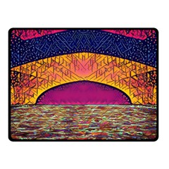 Abstract Sunrise Ocean Sunset Sky Double Sided Fleece Blanket (small)  by Pakrebo