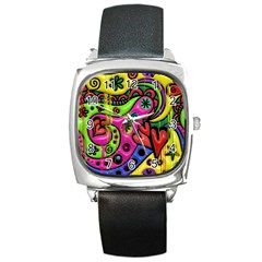 Seamless Texture Pattern Tile Square Metal Watch