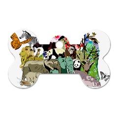 Zoo Animals Peacock Lion Hippo Dog Tag Bone (two Sides)