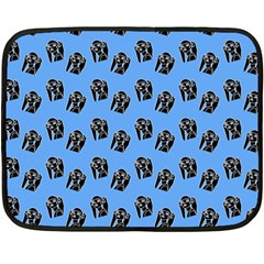 Girl Face Blue Fleece Blanket (mini)