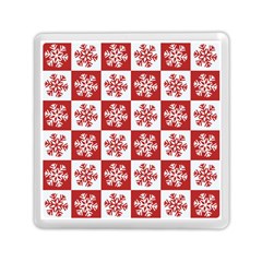 Snowflake Red White Memory Card Reader (square) by HermanTelo