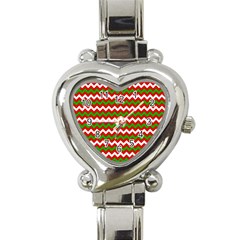Christmas Paper Scrapbooking Pattern Heart Italian Charm Watch by Sapixe
