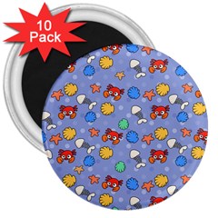 Crabs Pattern 3  Magnets (10 Pack)  by Valentinaart