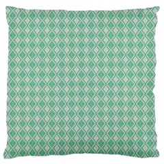 Argyle Light Green Pattern Large Flano Cushion Case (one Side) by BrightVibesDesign