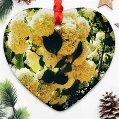 Yellow Snowballs Heart Ornament (two Sides) by okhismakingart