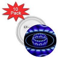 Fractal Blue Sphere 3d Pattern 1 75  Buttons (10 Pack) by Pakrebo