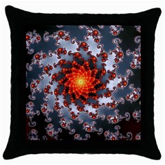 Fractal Spiral Rendering Curve Throw Pillow Case (black) by Pakrebo