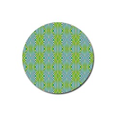Seamless Pattern Ornament Design Rubber Round Coaster (4 Pack) 