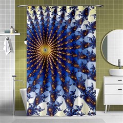 Fractal Spiral Curve Abstraction Shower Curtain 48  X 72  (small)  by Pakrebo