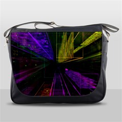 Data City Large Fiction Digital Messenger Bag by Pakrebo