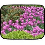 Late April Purple Tulip Fleece Blanket (Mini) 35 x27  Blanket