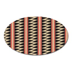 Zigzag Tribal Ethnic Background Oval Magnet by Pakrebo