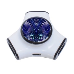 Blue Fractal Lace Tie Dye 3-port Usb Hub by KirstenStar
