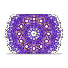 Mandala Abstract Design Pattern Blue Plate Mats