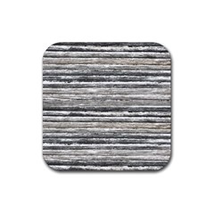 Striped Grunge Print Design Rubber Coaster (square)  by dflcprintsclothing