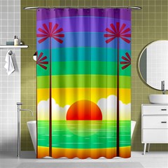 Seaside Sunrise Colorful Ocean Sea Shower Curtain 48  X 72  (small) 