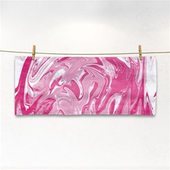 Marble Painting Texture Pattern Pink Hand Towel