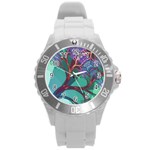 Art Fractal Artwork Creative Round Plastic Sport Watch (L) Front