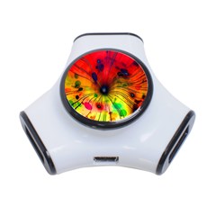 Color Background Structure Lines 3-port Usb Hub by Pakrebo