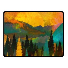 Trees Mountains Sun Sunrise Warm Fleece Blanket (small) by Pakrebo