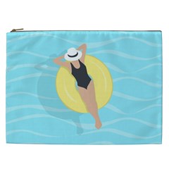 Lady In The Pool Cosmetic Bag (xxl) by Valentinaart