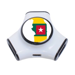 Togo Flag Map Geography Outline 3-port Usb Hub by Sapixe