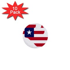 Liberia Flag Map Geography Outline 1  Mini Buttons (10 Pack)  by Sapixe