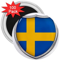 Flag Sweden Country Swedish Symbol 3  Magnets (100 Pack) by Sapixe