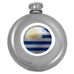 Uruguay Flag Country Symbol Nation Round Hip Flask (5 Oz) by Sapixe