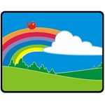 Natural Cloud Field Grass Double Sided Fleece Blanket (Medium)  58.8 x47.4  Blanket Front