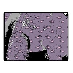 Wide Eyed Girl Grey Lilac Double Sided Fleece Blanket (small)  by snowwhitegirl