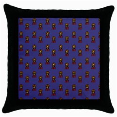 Nerdy 60s  Girl Pattern Dark Purple Throw Pillow Case (black)