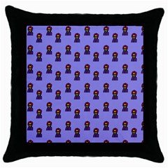 Nerdy 60s  Girl Pattern Purple Throw Pillow Case (black)